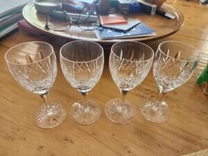 Stuart Glencoe Clear Sherry Wine Port Globlets Glasses 4 7/8" Signed Set of 4